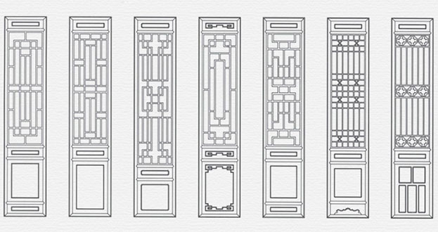 扎赉特常用中式仿古花窗图案隔断设计图